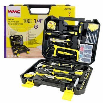 Набір інструментів комбінований слюсарний 1/4'' 100 предметів WMC Tools 20100 47690 фото