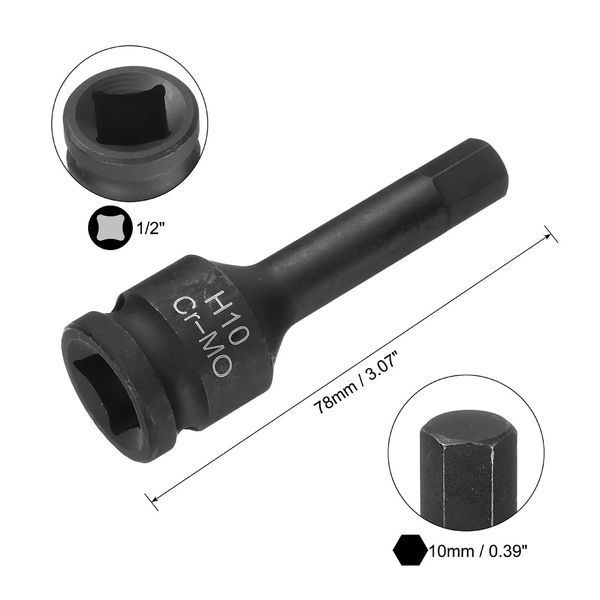 Головка-біта HEX ударна 1/2" H10 FORSAGE F-24407810MPB 56138 фото