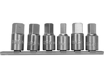 Набір головок 3/8" з квадратними насадrами для оливозливних пробок YATO 8, 3/8",10, 12,1/2", 14 мм; Cr-V, 6 шт YT-05997 YT-05997 фото