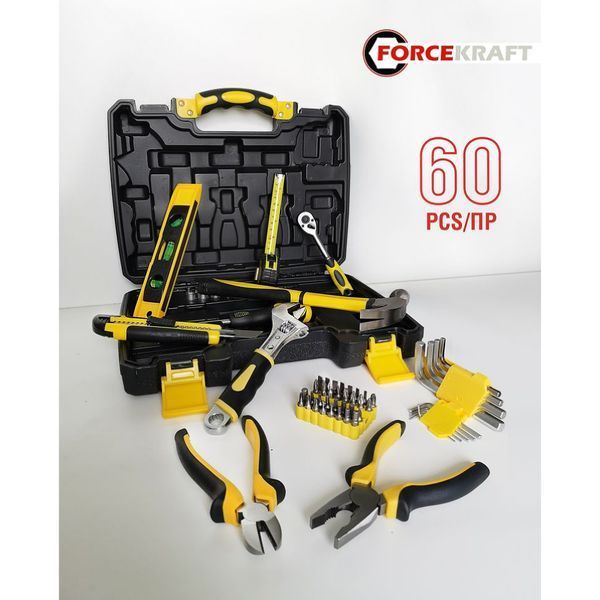 Набір інструментів 1/4'' 60 предметів слюсарний FORCEKRAFT 2601 47700 фото