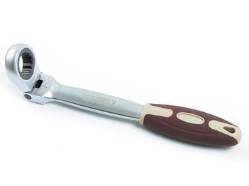 Ключ накидний з тріскачкою шарнірною 19 мм KING STD односторонній 24Т (KS-2041) 6318 фото
