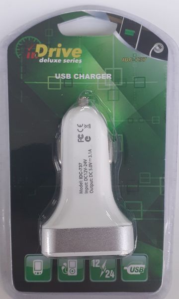 Прикурювач зарядний пристрій inDrive IDC-737 12/24V 9278 фото