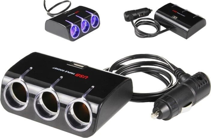 Розгалужувач прикурювача InDrive 12/24В с USB (IDC-073) 9284 фото