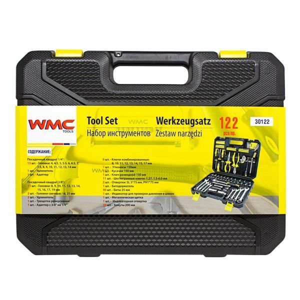 Набір інструментів комбінований слюсарний 1/4''-3/8'' 122 предметів WMC Tools 30122 50787 фото