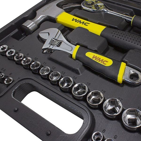 Набір інструментів комбінований слюсарний 1/4''-3/8'' 128 предметів WMC Tools 30128 50799 фото