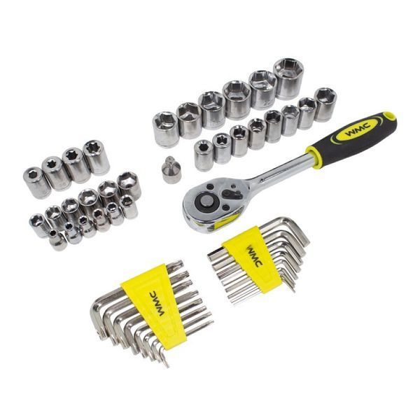Набір інструментів комбінований слюсарний 1/4''-3/8'' 128 предметів WMC Tools 30128 50799 фото